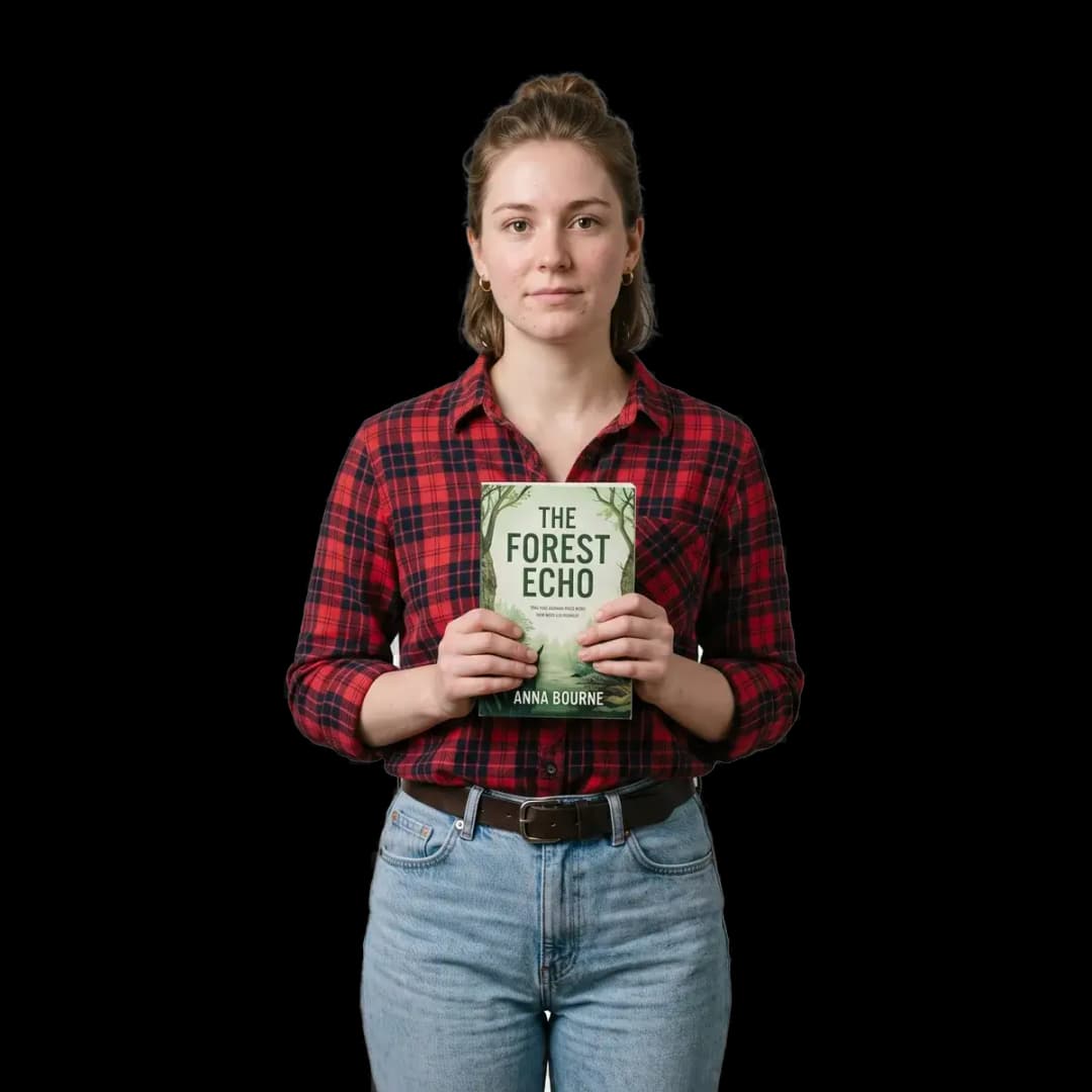 Author holding a published book